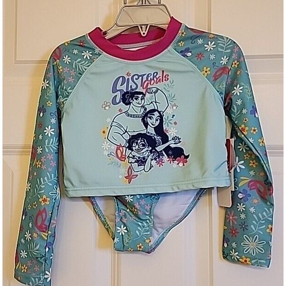 NEW Disney Encanto Girls Rashguard & Bikini Size-4
